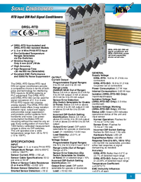 Thumbnail of document Data Sheet - DRSL-RTD-ISO DIN Rail RTD Input Signal conditioner/Low profile